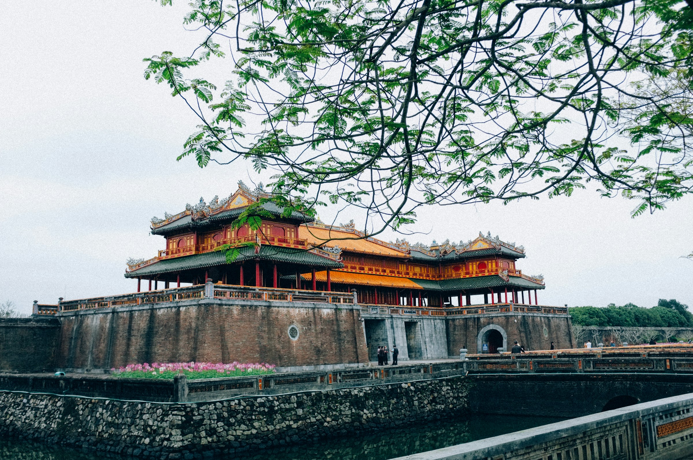 The moat and gate towers of the Imperial Citadel in Hue