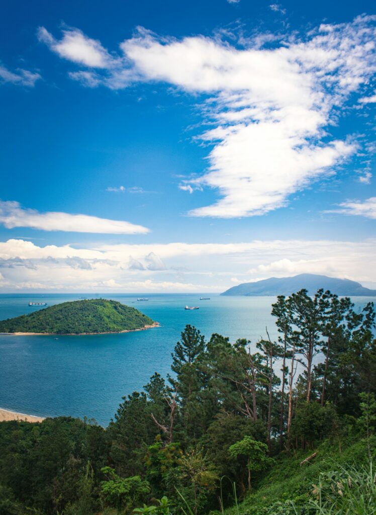 Sweeping sea views from the Hai Van Pass in central Vietnam