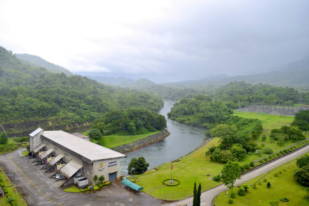 Kanchanaburi raft houses river