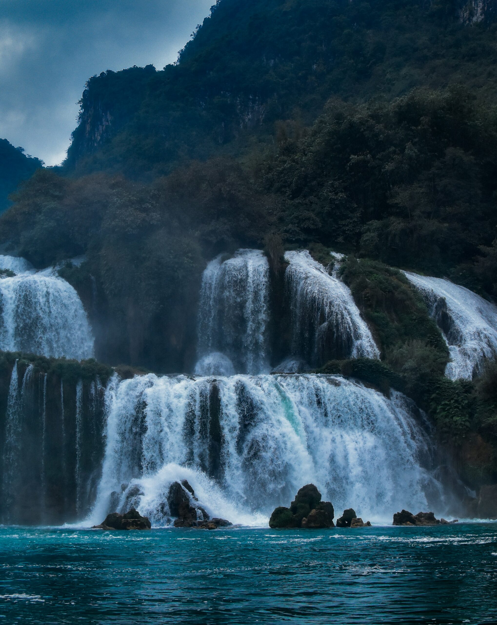 The wide tiers of Ban Gioc waterfall on Vietnam's northern border