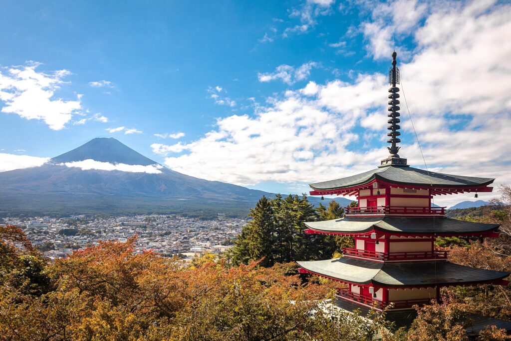 Chureito Pagoda overlooking Mount Fuji